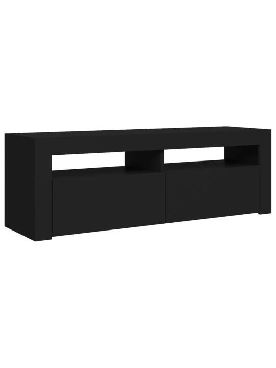 Televizoriaus spintelė su LED apšvietimu, juoda, 120x35x40cm