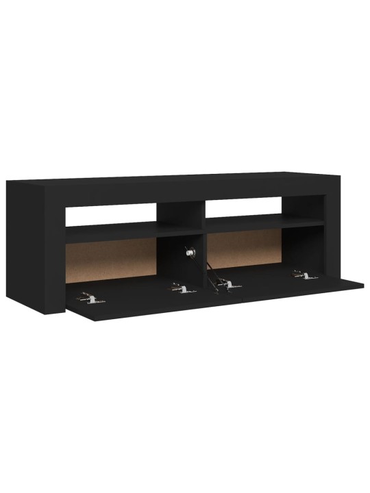 Televizoriaus spintelė su LED apšvietimu, juoda, 120x35x40cm
