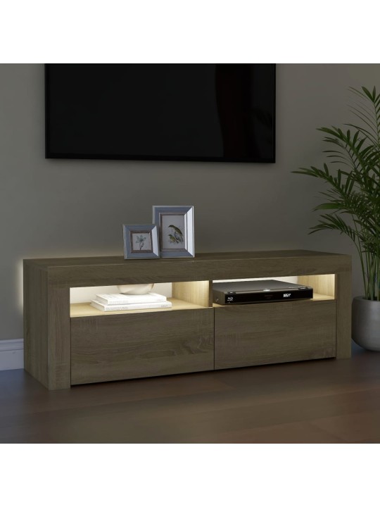 Televizoriaus spintelė su LED apšvietimu, ąžuolo, 120x35x40cm