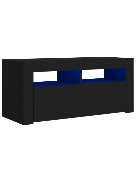 Televizoriaus spintelė su LED apšvietimu, juoda, 90x35x40cm