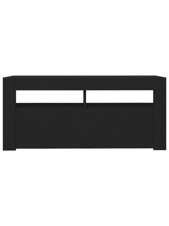 Televizoriaus spintelė su LED apšvietimu, juoda, 90x35x40cm