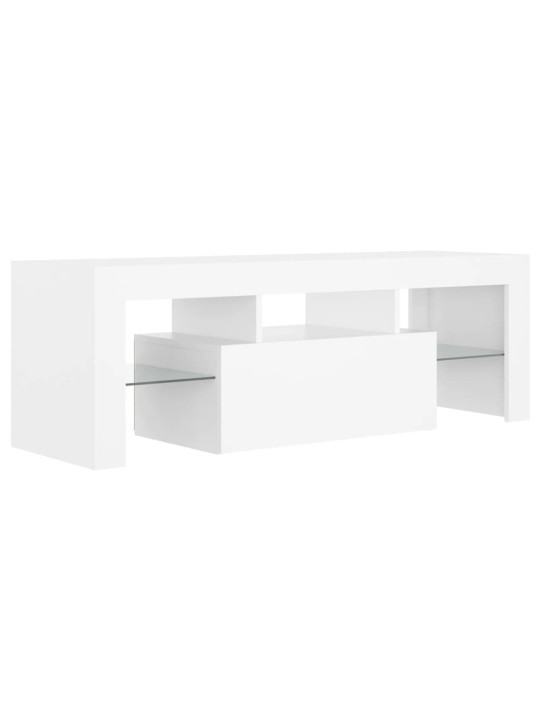 Televizoriaus spintelė su LED apšvietimu, balta, 120x35x40cm