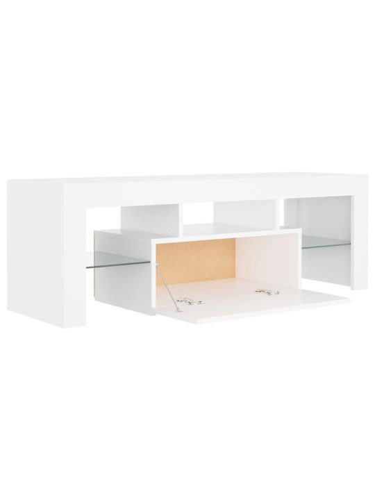 Televizoriaus spintelė su LED apšvietimu, balta, 120x35x40cm