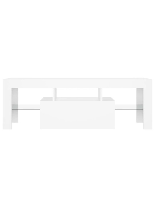 Televizoriaus spintelė su LED apšvietimu, balta, 120x35x40cm