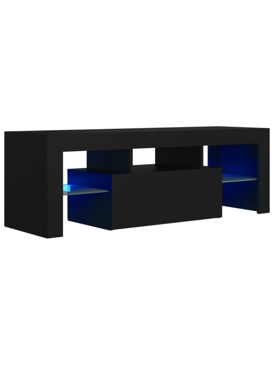 Televizoriaus spintelė su LED apšvietimu, juoda, 120x35x40cm