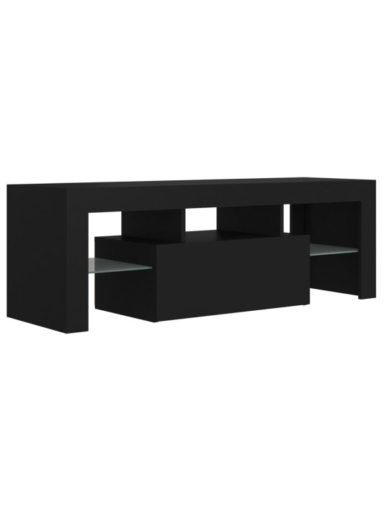 Televizoriaus spintelė su LED apšvietimu, juoda, 120x35x40cm