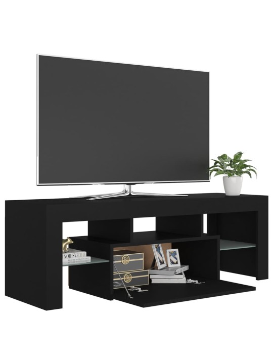 Televizoriaus spintelė su LED apšvietimu, juoda, 120x35x40cm