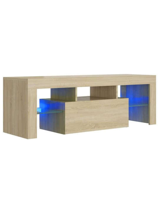 Televizoriaus spintelė su LED apšvietimu, ąžuolo, 120x35x40cm