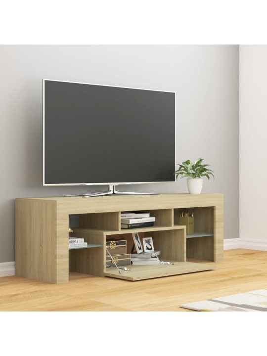 Televizoriaus spintelė su LED apšvietimu, ąžuolo, 120x35x40cm