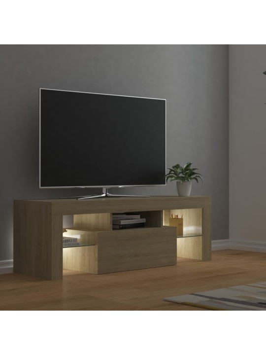 Televizoriaus spintelė su LED apšvietimu, ąžuolo, 120x35x40cm