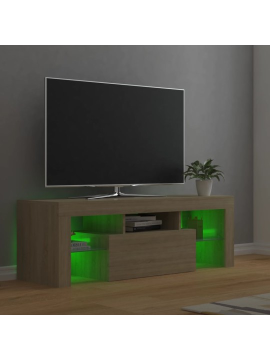 Televizoriaus spintelė su LED apšvietimu, ąžuolo, 120x35x40cm
