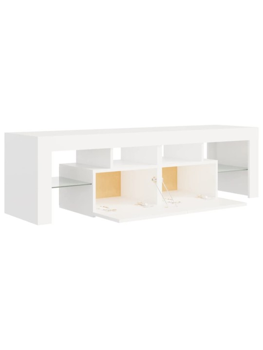 Televizoriaus spintelė su LED apšvietimu, balta, 140x36,5x40cm