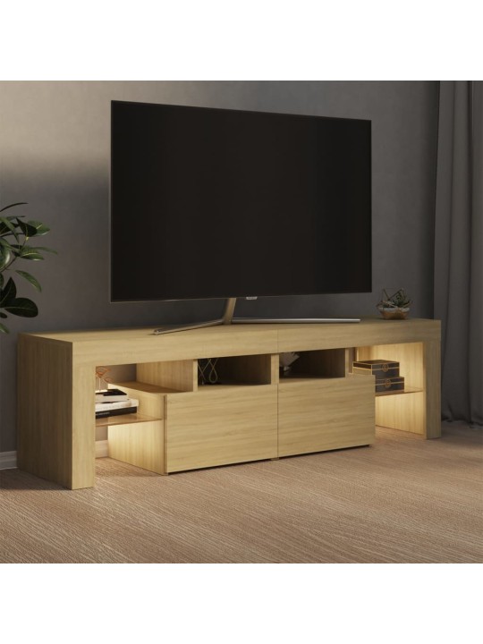 Televizoriaus spintelė su LED, sonoma ąžuolo, 140x36,5x40cm