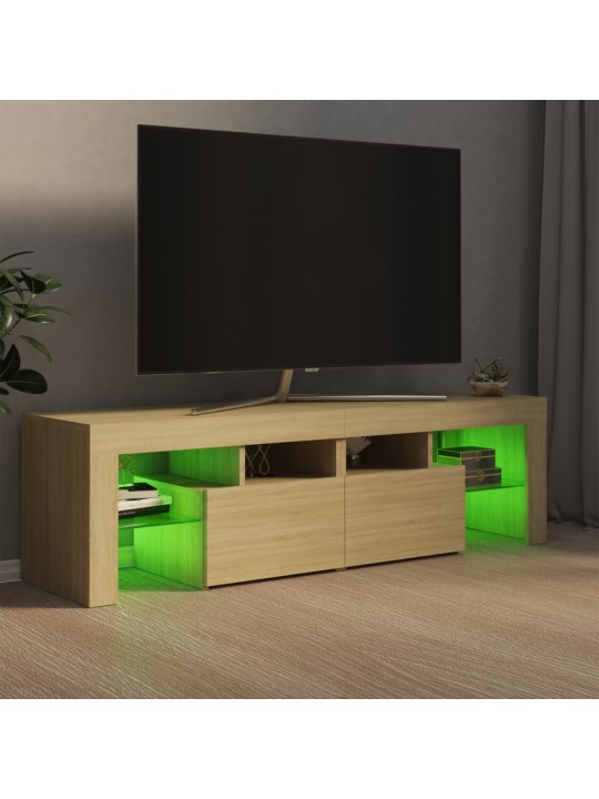 Televizoriaus spintelė su LED, sonoma ąžuolo, 140x36,5x40cm