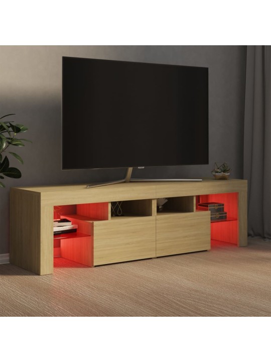 Televizoriaus spintelė su LED, sonoma ąžuolo, 140x36,5x40cm