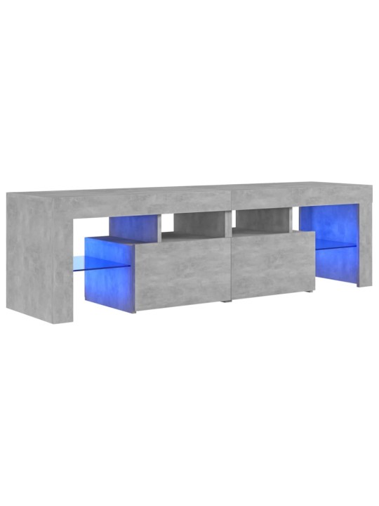 Televizoriaus spintelė su LED, betono pilka, 140x36,5x40cm
