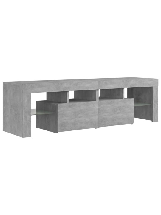 Televizoriaus spintelė su LED, betono pilka, 140x36,5x40cm