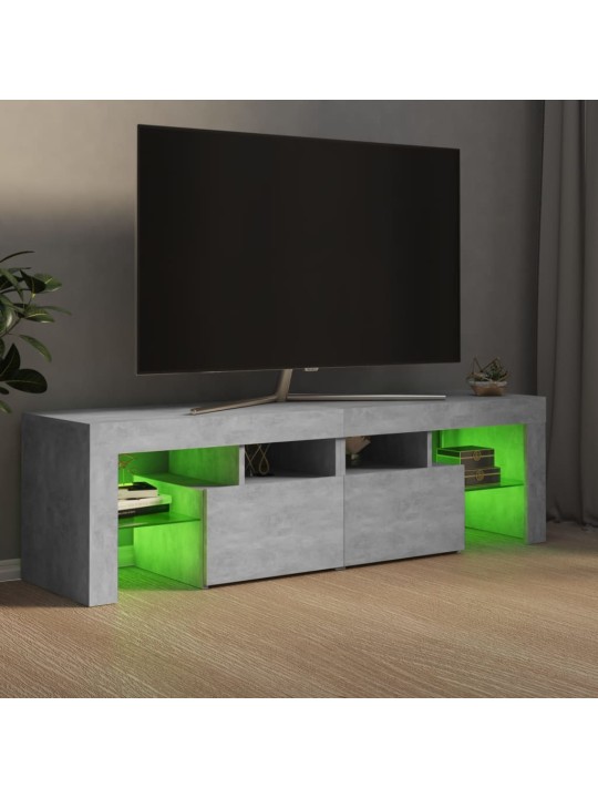 Televizoriaus spintelė su LED, betono pilka, 140x36,5x40cm