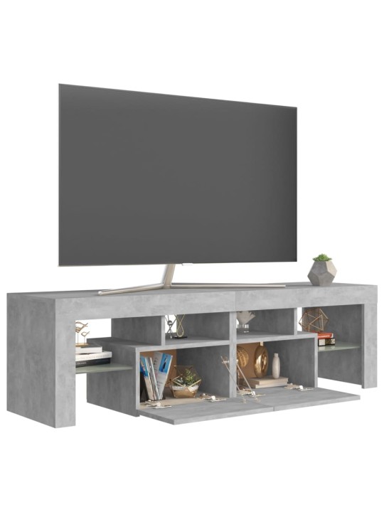 Televizoriaus spintelė su LED, betono pilka, 140x36,5x40cm