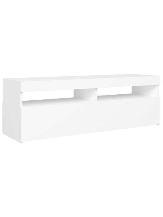 Televizoriaus spintelė su LED apšvietimu, balta, 120x35x40cm