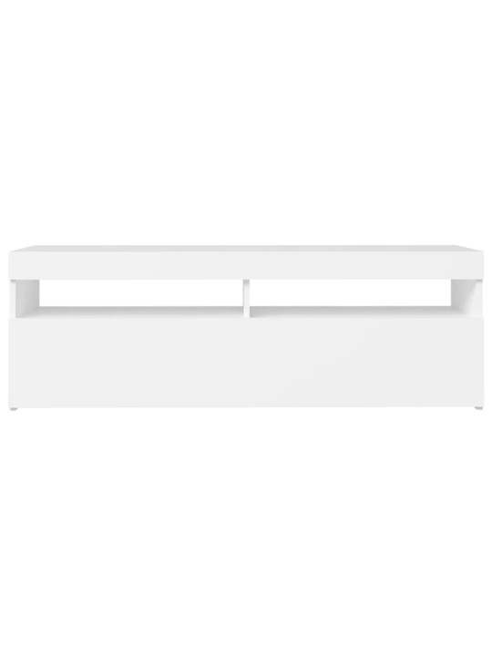 Televizoriaus spintelė su LED apšvietimu, balta, 120x35x40cm