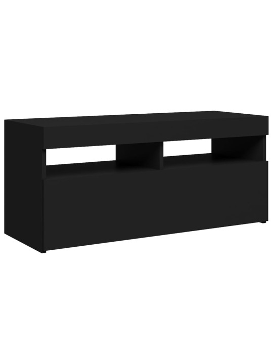 Televizoriaus spintelė su LED apšvietimu, juoda, 90x35x40cm