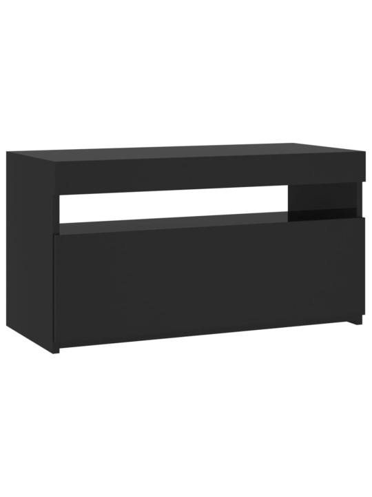 Televizoriaus spintelė su LED apšvietimu, juoda, 75x35x40cm