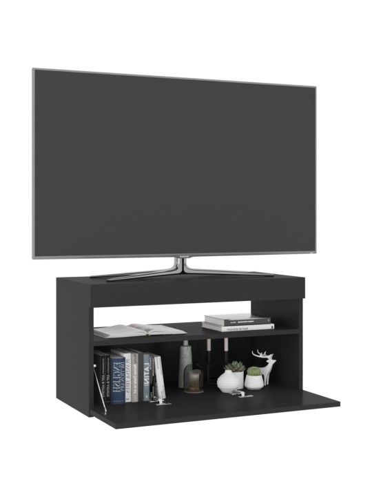 Televizoriaus spintelė su LED apšvietimu, juoda, 75x35x40cm