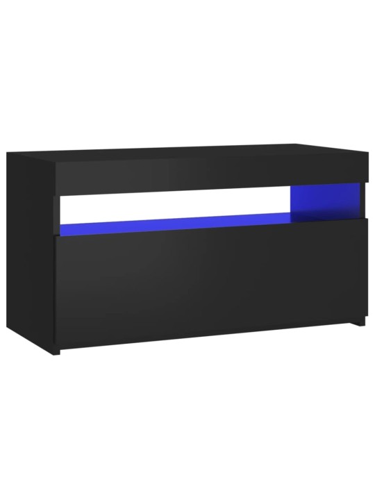 Televizoriaus spintelė su LED apšvietimu, juoda, 75x35x40cm