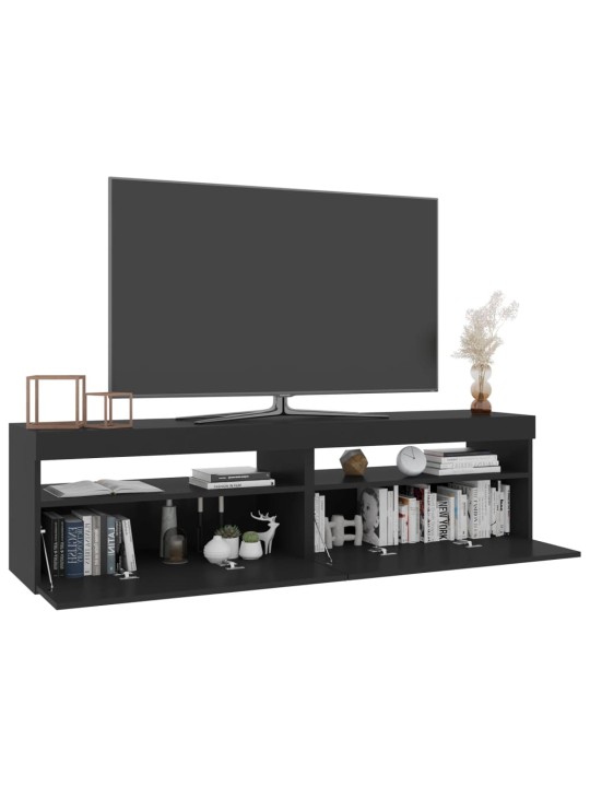 Televizoriaus spintelės su LED, 2vnt., juodos, 75x35x40cm