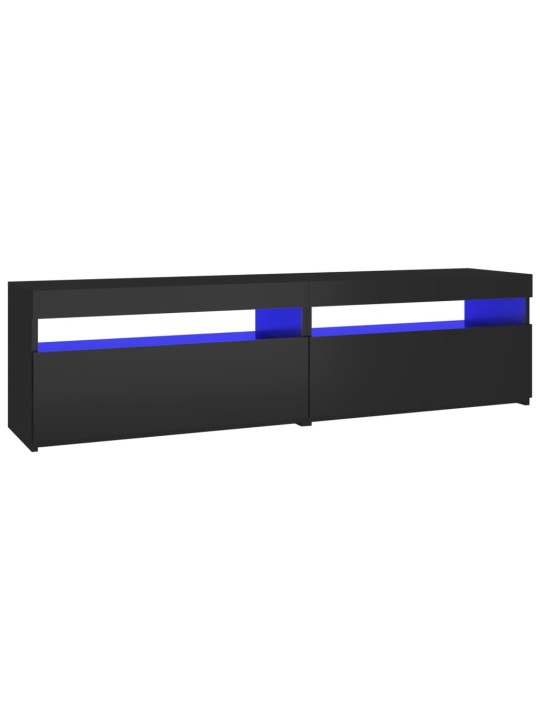 Televizoriaus spintelės su LED, 2vnt., juodos, 75x35x40cm