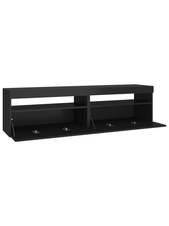 Televizoriaus spintelės su LED, 2vnt., juodos, 75x35x40cm