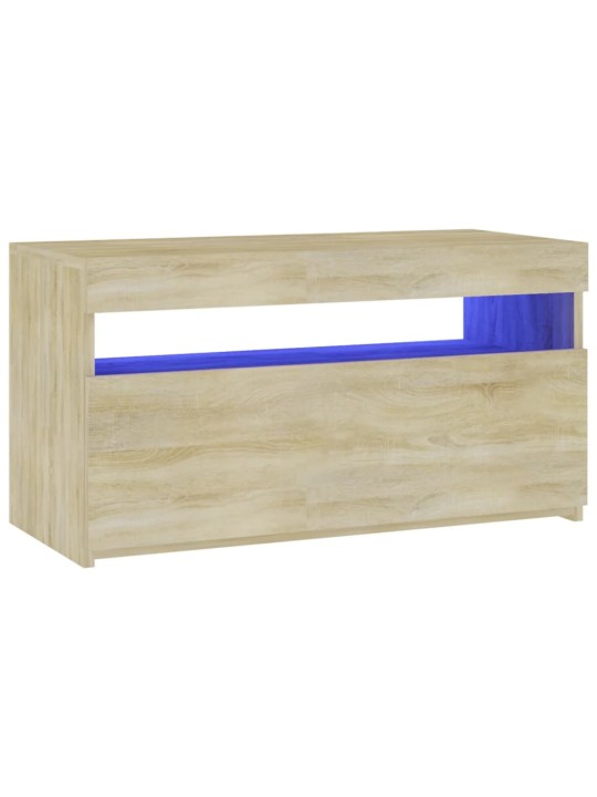 Televizoriaus spintelė su LED apšvietimu, ąžuolo, 75x35x40cm
