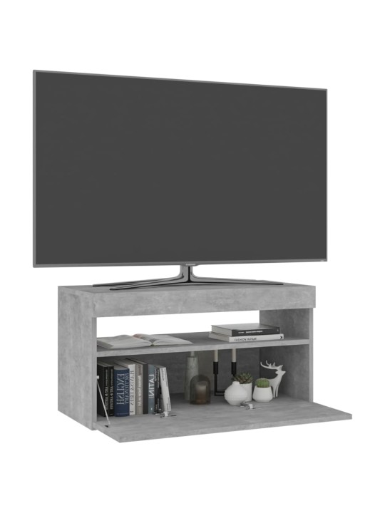 Televizoriaus spintelė su LED apšvietimu, betono, 75x35x40cm