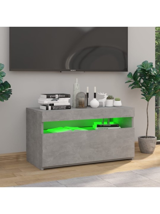 Televizoriaus spintelė su LED apšvietimu, betono, 75x35x40cm