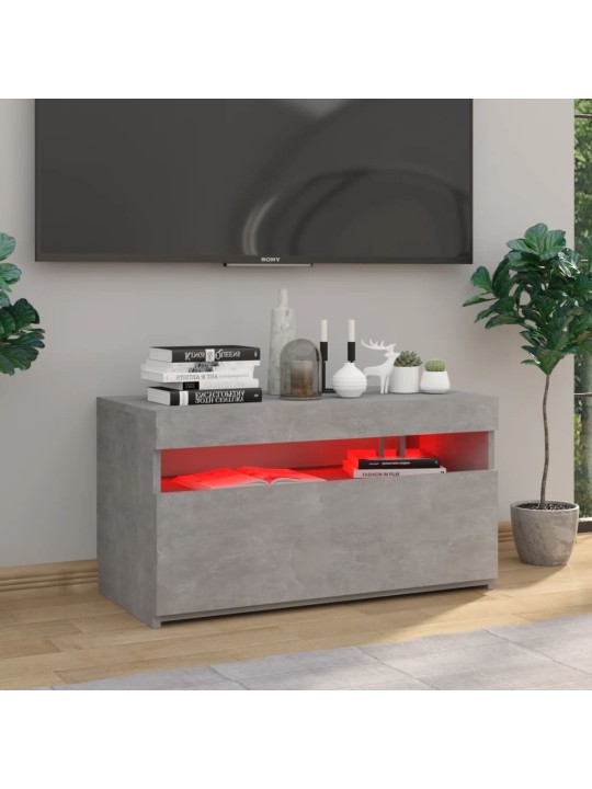 Televizoriaus spintelė su LED apšvietimu, betono, 75x35x40cm