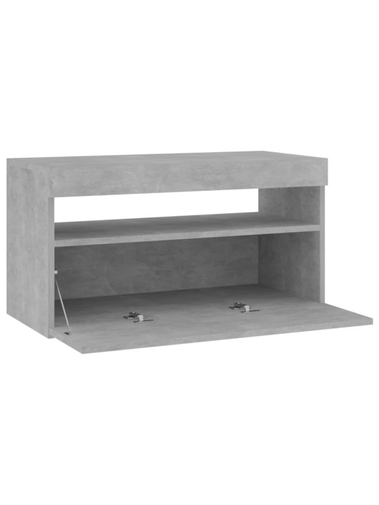 Televizoriaus spintelė su LED apšvietimu, betono, 75x35x40cm