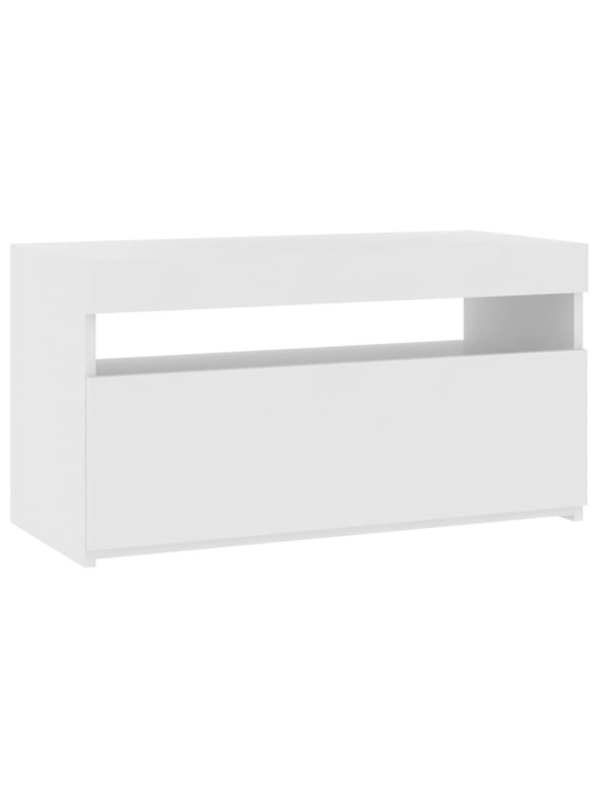 Televizoriaus spintelė su LED, balta, 75x35x40cm, blizgi
