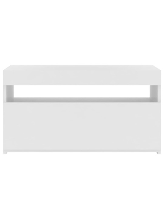 Televizoriaus spintelė su LED, balta, 75x35x40cm, blizgi