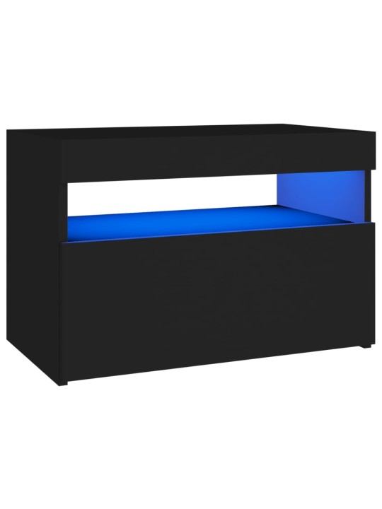Televizoriaus spintelė su LED apšvietimu, juoda, 60x35x40cm