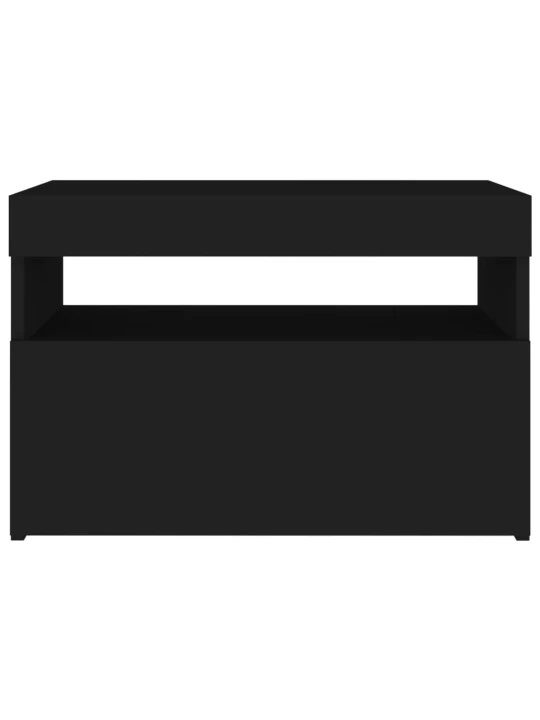TV spintelės su LED apšvietimu, 2vnt., juodos, 60x35x40cm