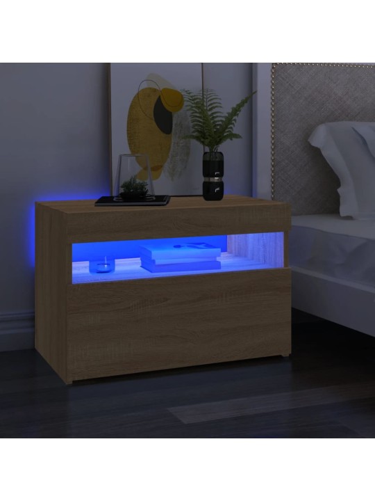 Televizoriaus spintelė su LED apšvietimu, ąžuolo, 60x35x40cm