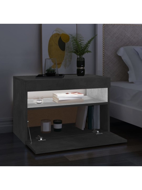 Televizoriaus spintelė su LED, betono pilka, 60x35x40cm