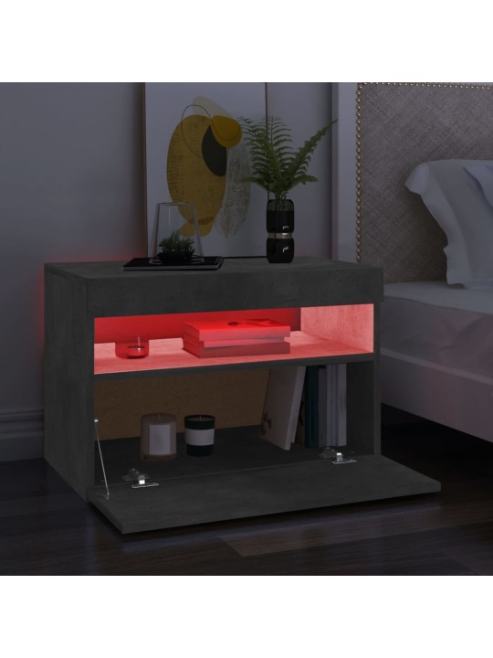 Televizoriaus spintelė su LED, betono pilka, 60x35x40cm