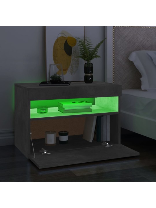 Televizoriaus spintelė su LED, betono pilka, 60x35x40cm