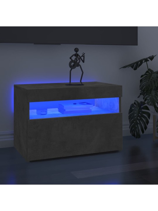 Televizoriaus spintelė su LED, betono pilka, 60x35x40cm