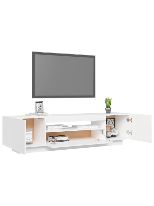 Televizoriaus spintelė su LED apšvietimu, balta, 160x35x40cm