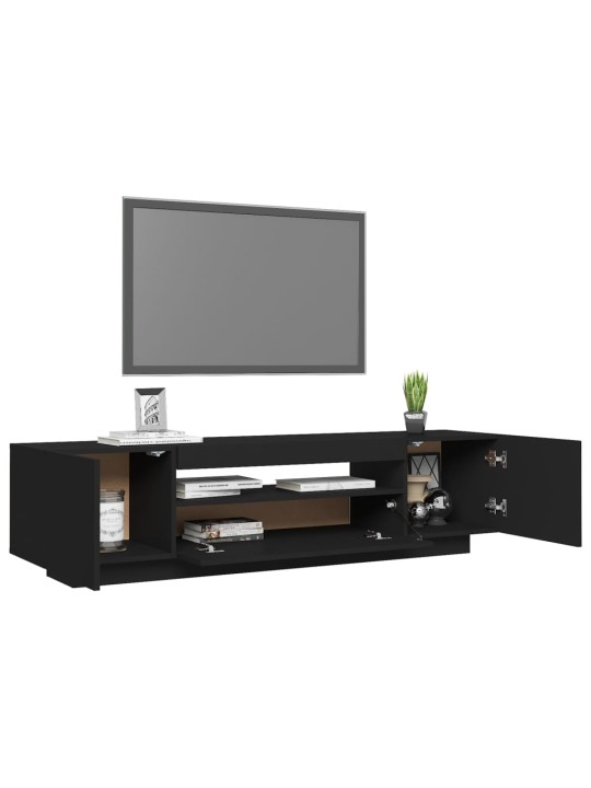 Televizoriaus spintelė su LED apšvietimu, juoda, 160x35x40cm