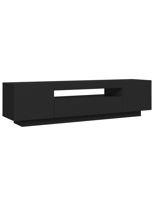 Televizoriaus spintelė su LED apšvietimu, juoda, 160x35x40cm