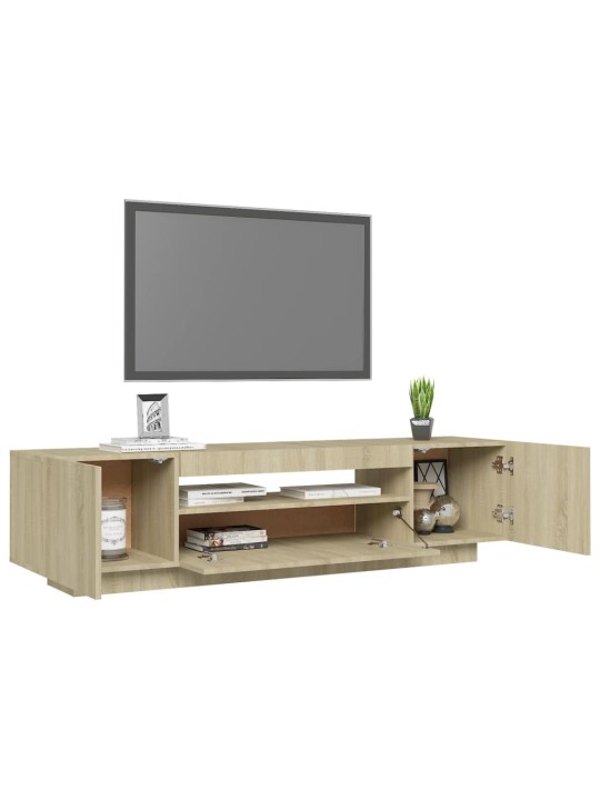 Televizoriaus spintelė su LED apšvietimu, ąžuolo, 160x35x40cm